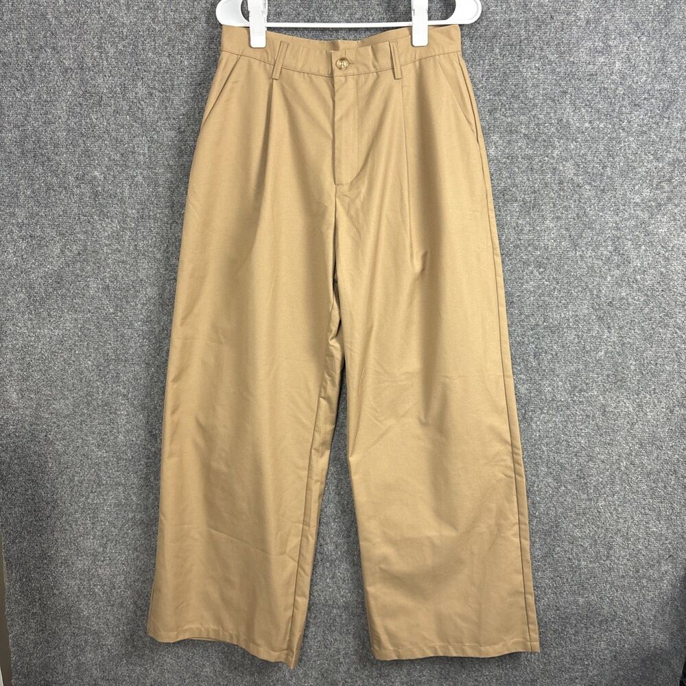Cider Wide Leg Pants Womens Size L Brown Tan Pleated